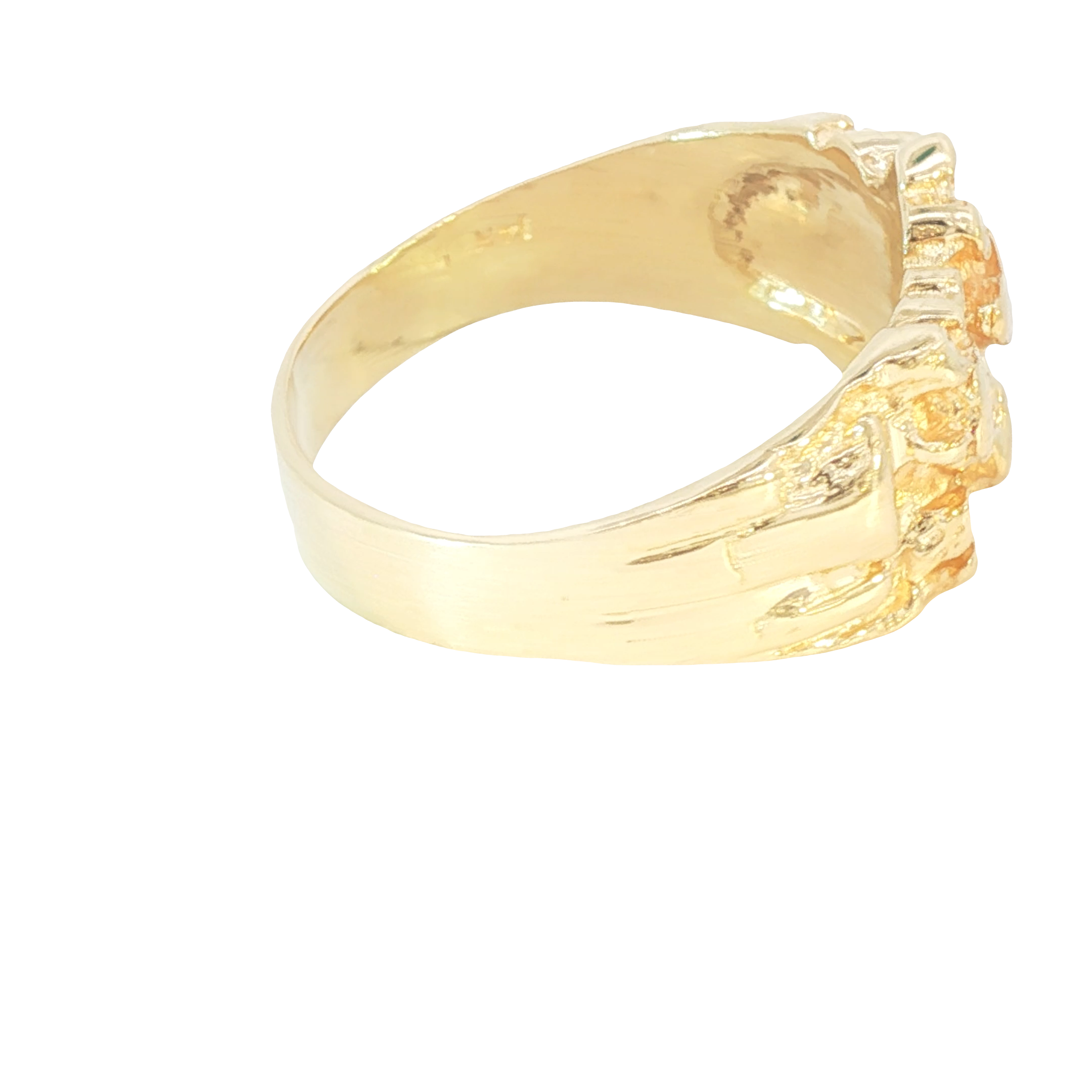 14K Yellow Gold Nugget Design Band Ring