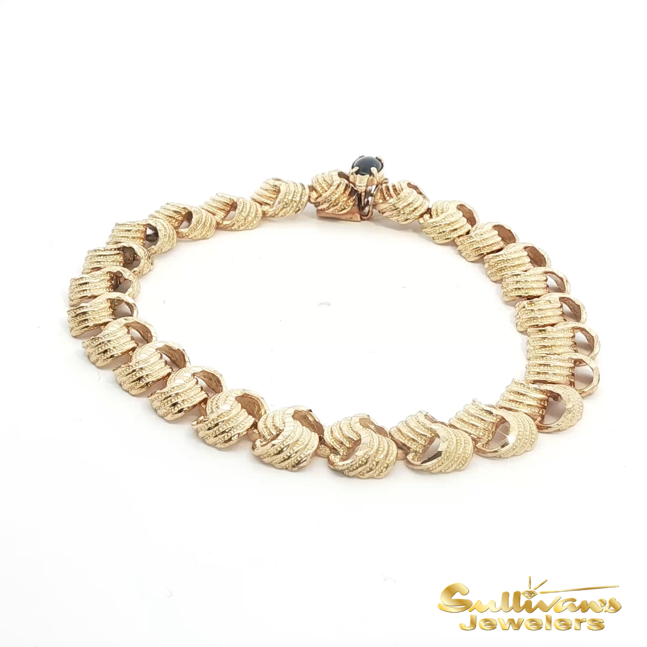 14K Yellow Gold and Onyx Bracelet