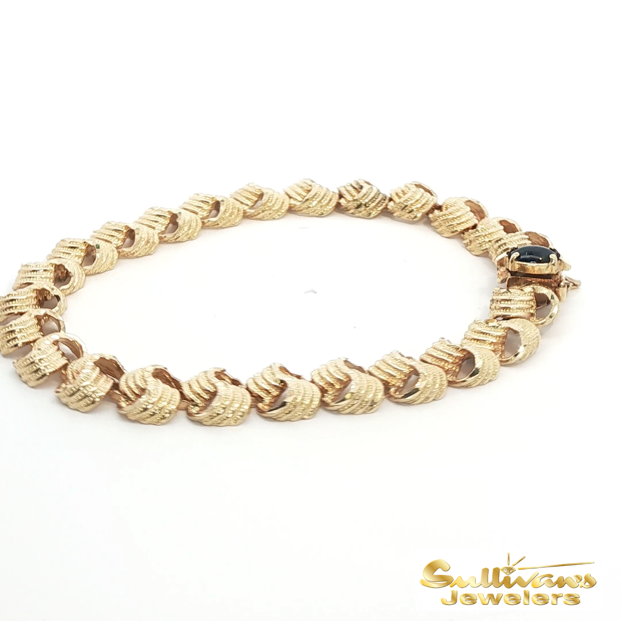 14K Yellow Gold and Onyx Bracelet