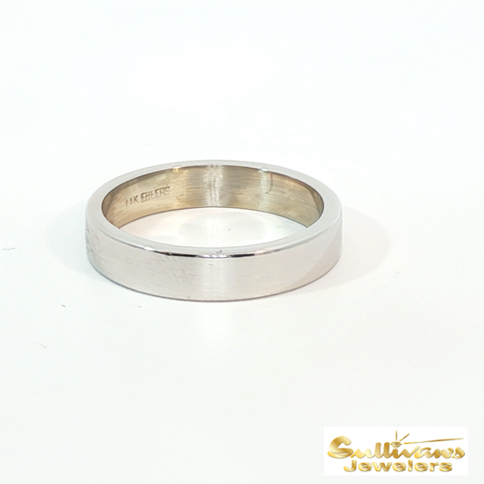 14K Classic White Gold Band
