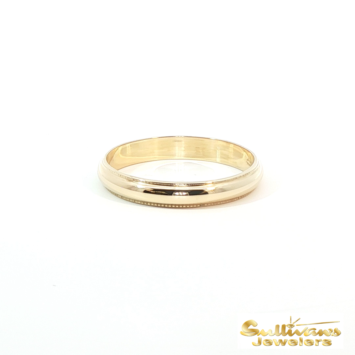 14K Yellow Gold Classic Milgrain Wedding Ring