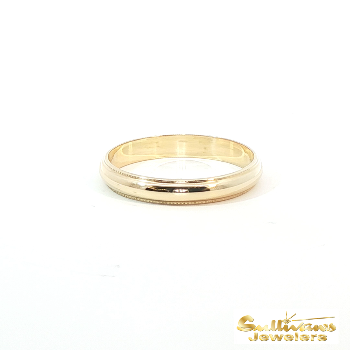 14K Yellow Gold Classic Milgrain Wedding Ring