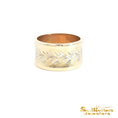 Load image into Gallery viewer, Textured Gold Band Ring with Leaf Design
