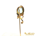 Load image into Gallery viewer, Vintage 14K Yellow Gold Aquamarine Pin
