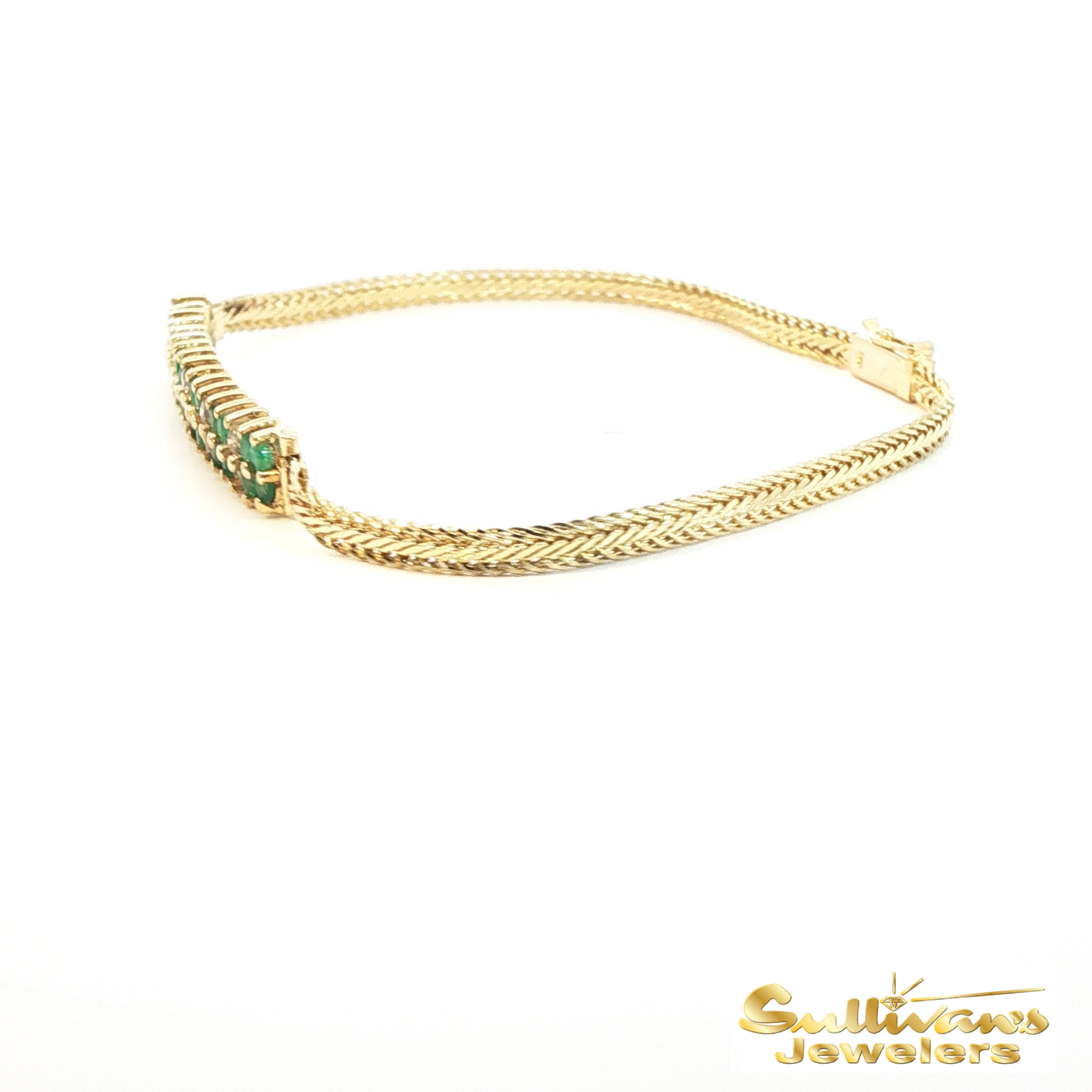 18K Yellow Gold Emerald Bracelet