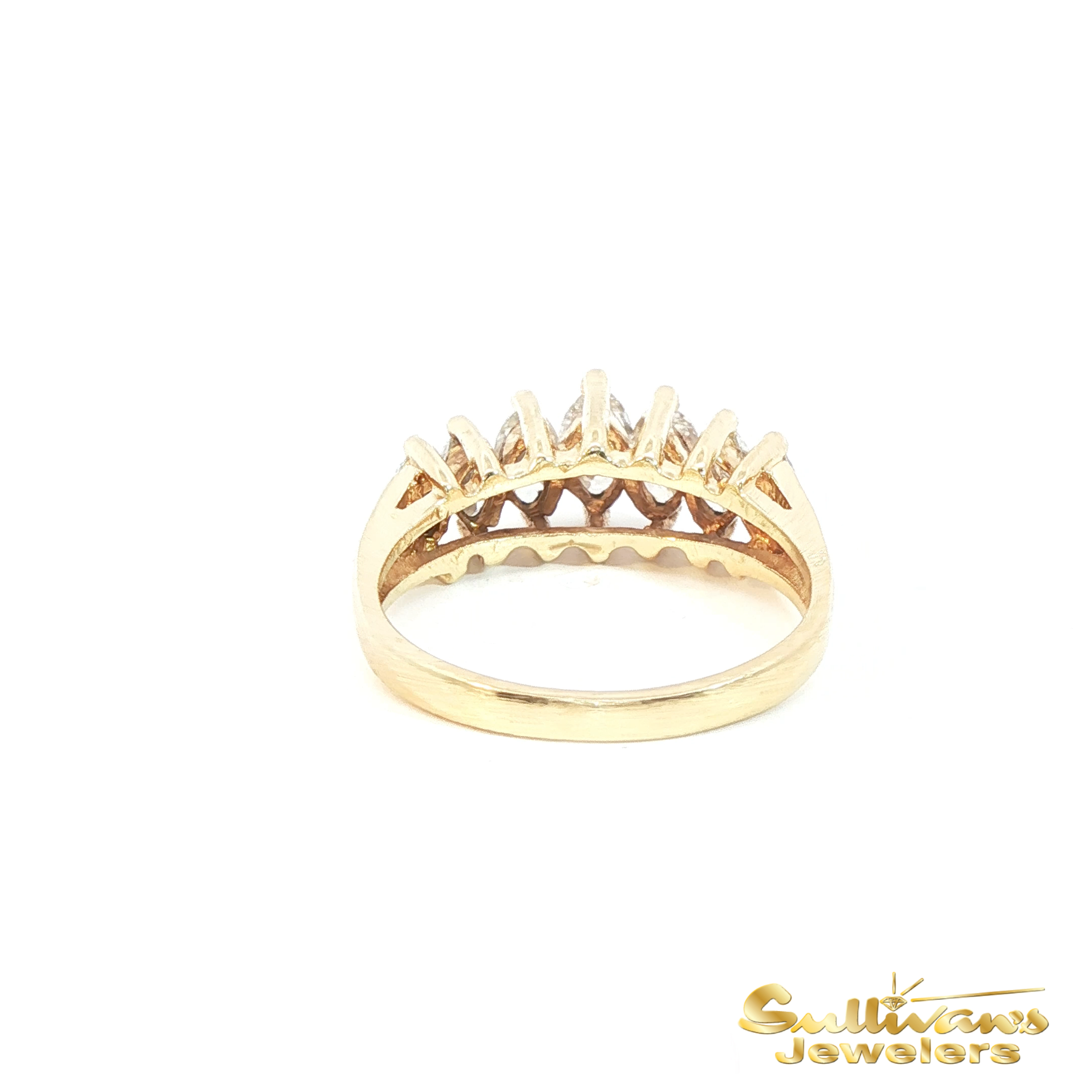 14K Yellow Gold Marquise Diamond Ring