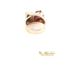 Load image into Gallery viewer, Vintage 14K Rose and White Gold Ruby and Diamond Cocktail Ring
