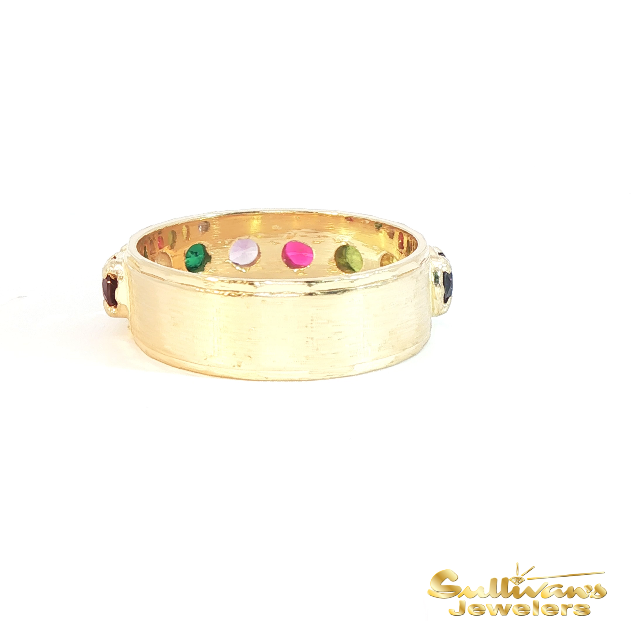 14K Yellow Gold Multi Gemstone Ring