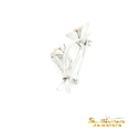 Load image into Gallery viewer, Sterling Silver Floral Brooch with Pearl Cabochons
