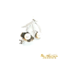 Load image into Gallery viewer, Sterling Silver Floral Brooch with Pearl Cabochons
