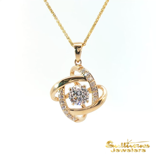 14KT Yellow Gold Sterling Ways for Life Wrap Pendant