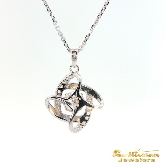 Sterling Silver and CZ Ways for Life Wrap Pendant