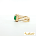 Load image into Gallery viewer, 14K Yellow Gold Emerald and Diamond Ring
