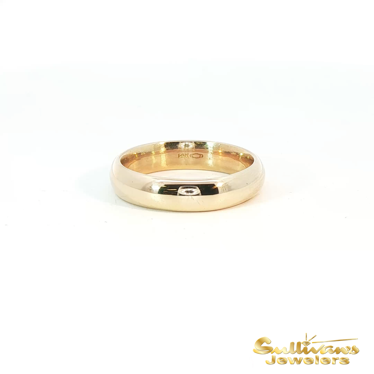 14K Yellow Gold Classic Domed Band