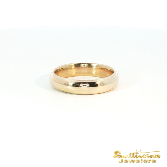 14K Yellow Gold Classic Domed Band