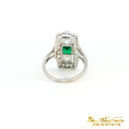 Load image into Gallery viewer, Vintage Platinum Emerald and Diamond Art Deco Ring
