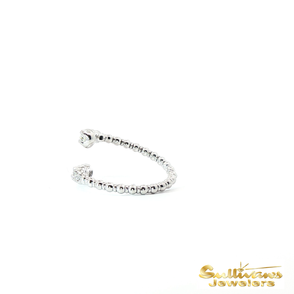 14K White Gold Diamond Flexible Bypass Ring
