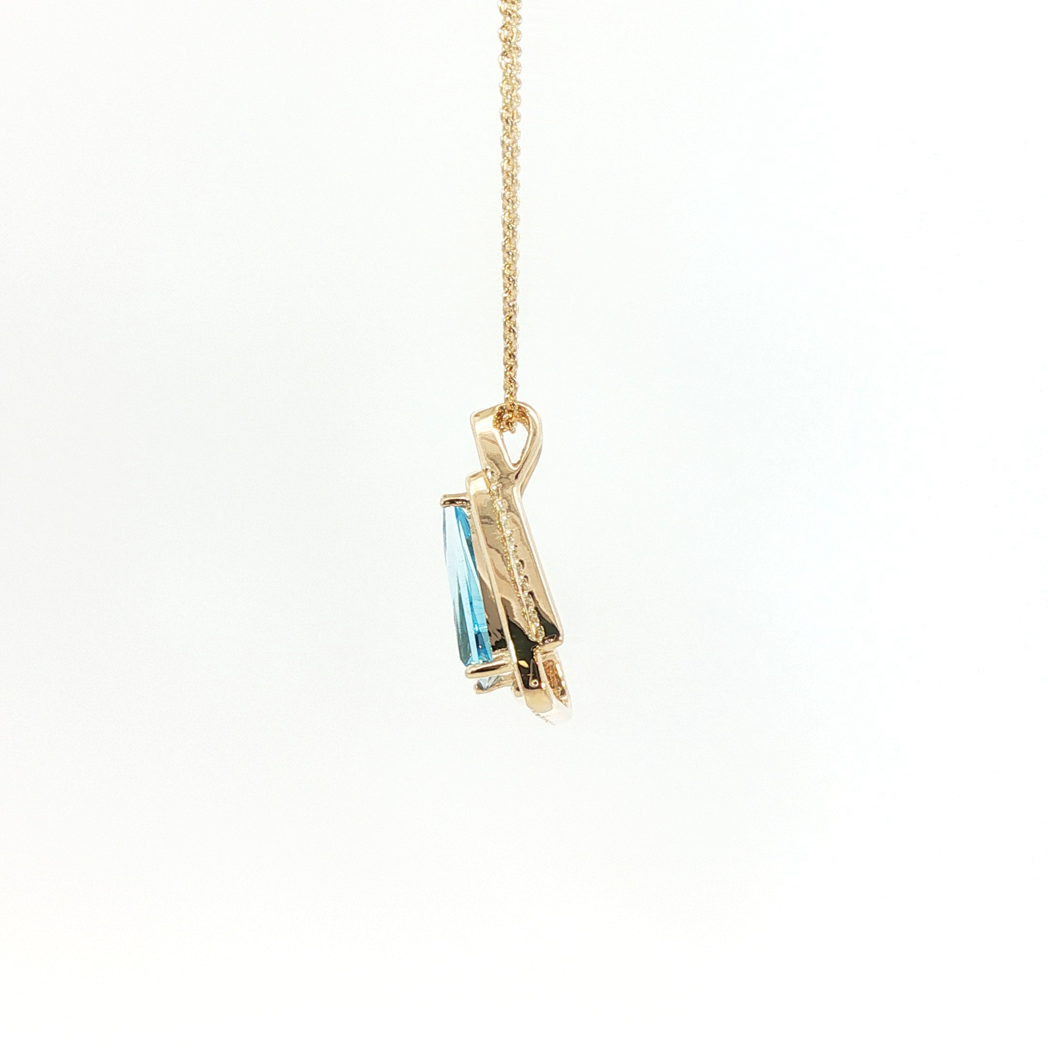 14K Yellow Gold Swiss Topaz Trillion Pendant
