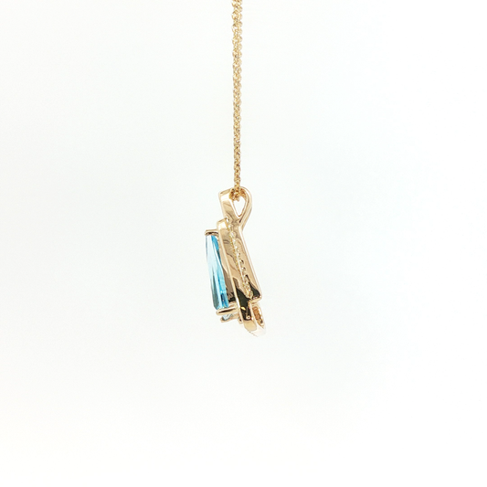 14K Yellow Gold Swiss Topaz Trillion Pendant