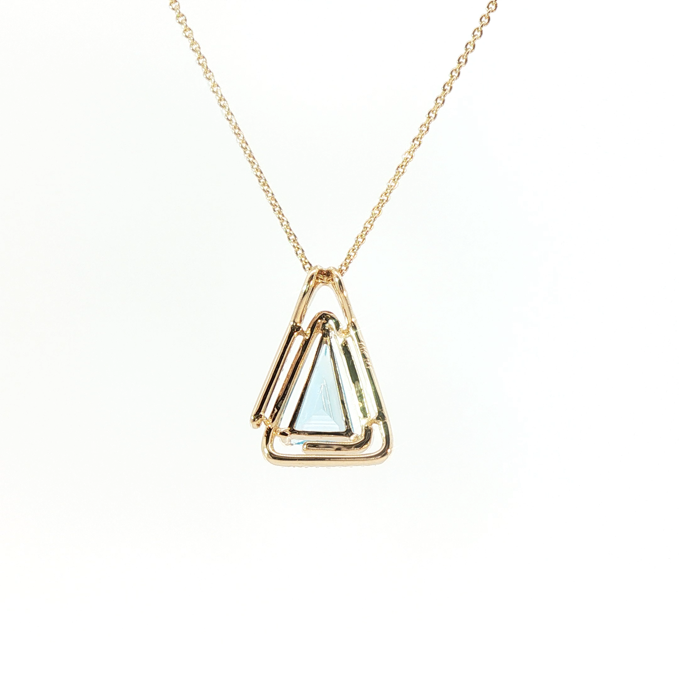 14K Yellow Gold Swiss Topaz Trillion Pendant