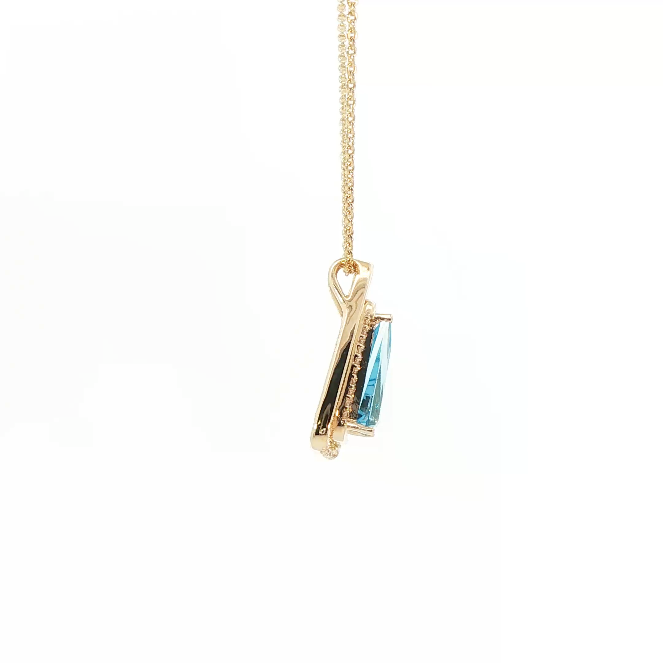 14K Yellow Gold Swiss Topaz Trillion Pendant