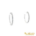 Load image into Gallery viewer, 14K White Gold Reverse Blue Sapphire Hoop Earrings
