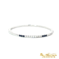 Load image into Gallery viewer, 14K White Gold Tennis Bracelet with Square Cut Deep Blue Sapphires
