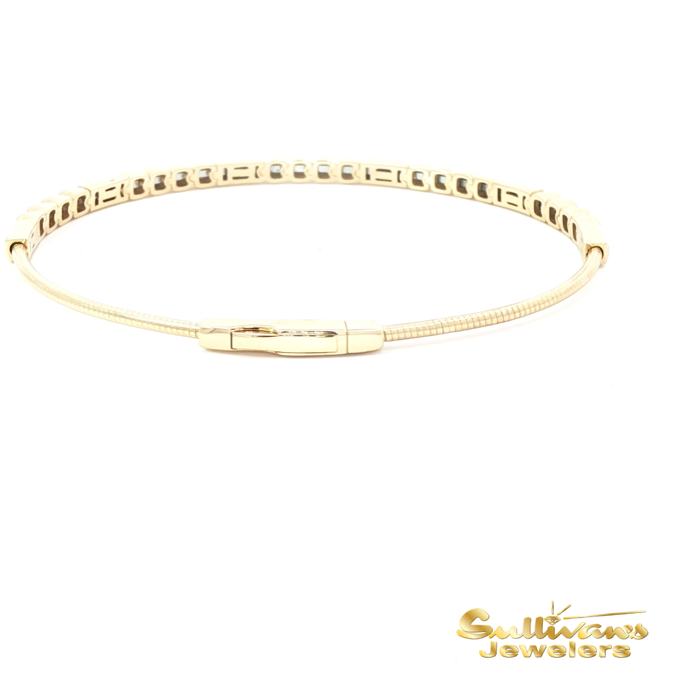 14K Yellow Gold Tennis Bracelet with Round Brilliant Diamonds