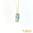 Load image into Gallery viewer, 14K Yellow Gold Necklace Kite Shaped Blue Topaz
