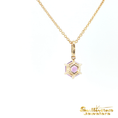 Load image into Gallery viewer, 14K Yellow Gold Pendant Hexagon Amethyst with Diamond Accents
