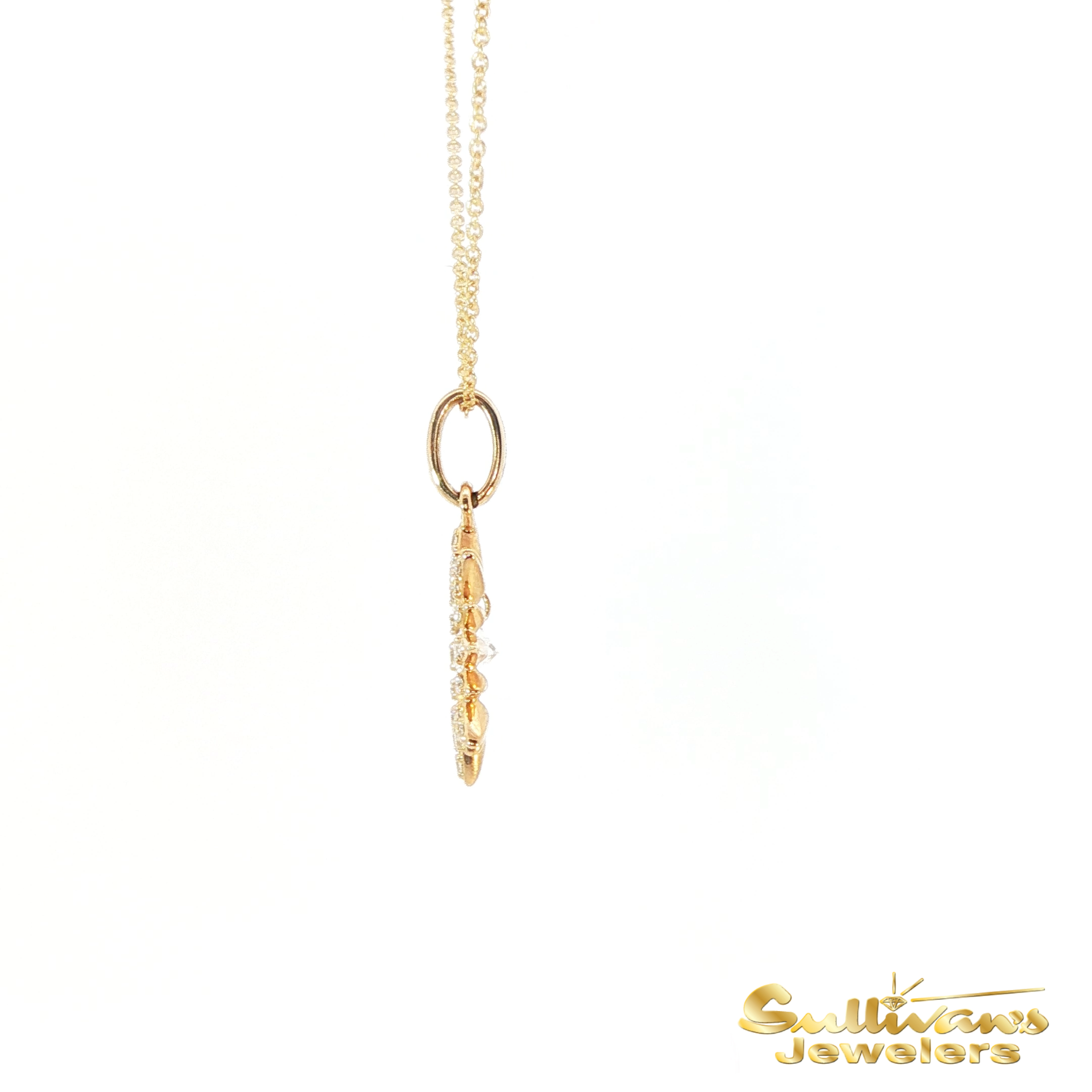 14K Yellow Gold Dancing Diamond Sunshine Pendant