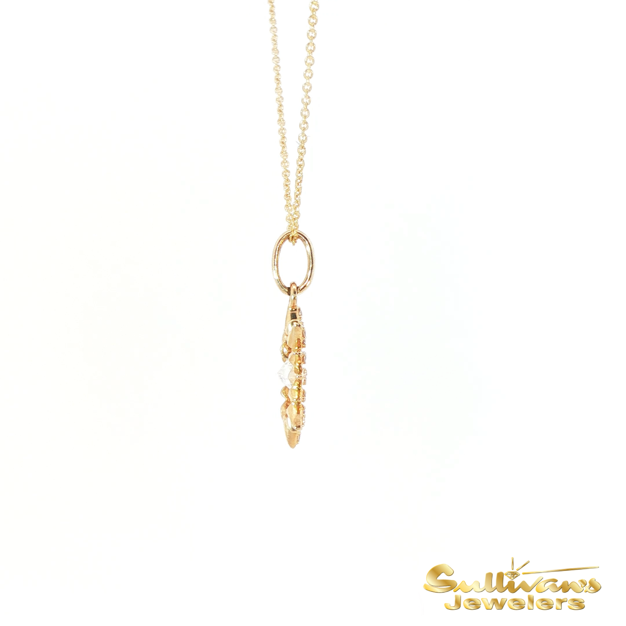 14K Yellow Gold Dancing Diamond Sunshine Pendant