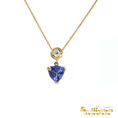 Load image into Gallery viewer, 14K Yellow Gold Trillion Tanzanite and Round Diamond Necklace
