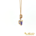 Load image into Gallery viewer, 14K Yellow Gold Trillion Tanzanite and Round Diamond Necklace
