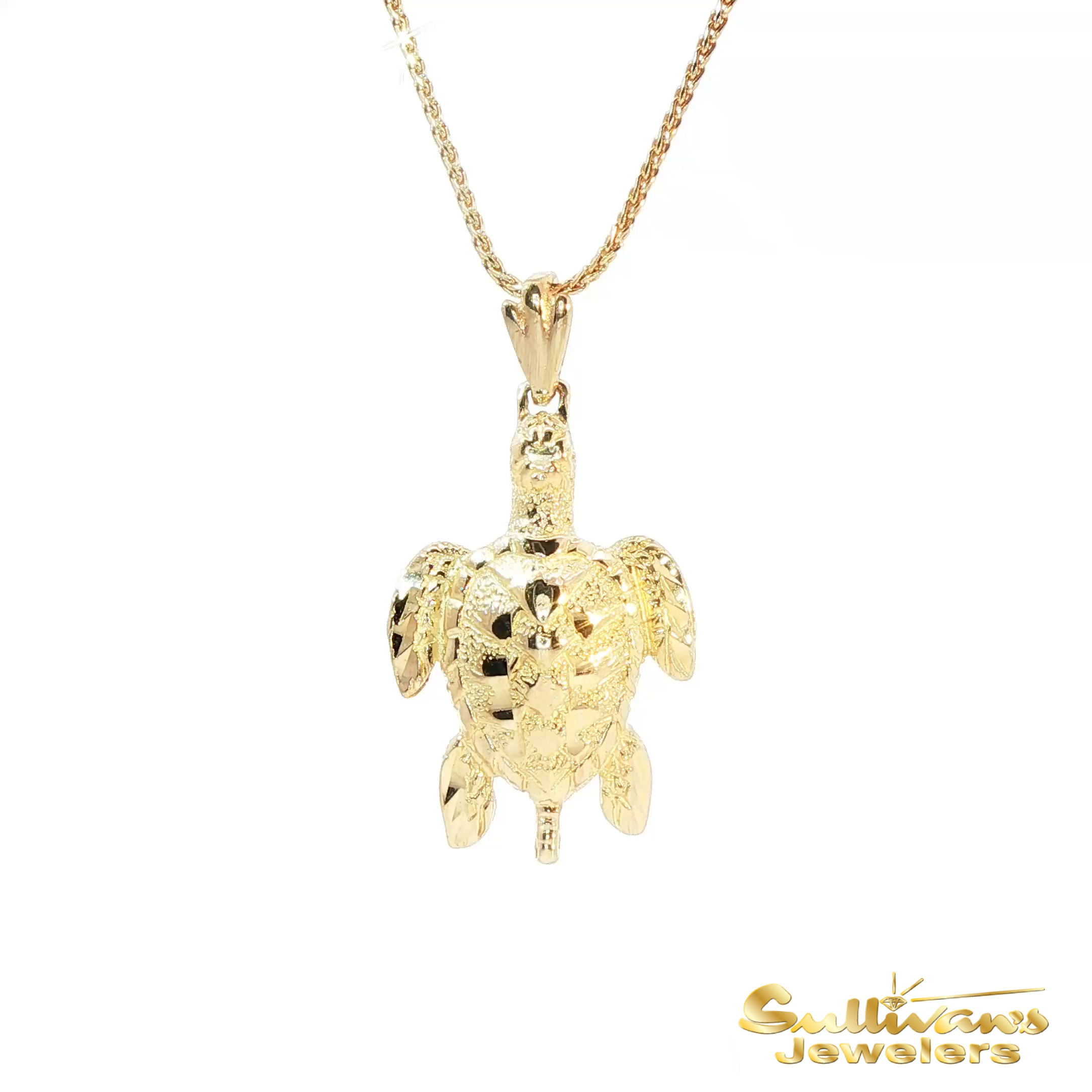 14K Yellow Gold Turtle Pendant