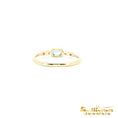 Load image into Gallery viewer, 14K Yellow Gold Emerald Cut Blue Topaz and Diamond Ring
