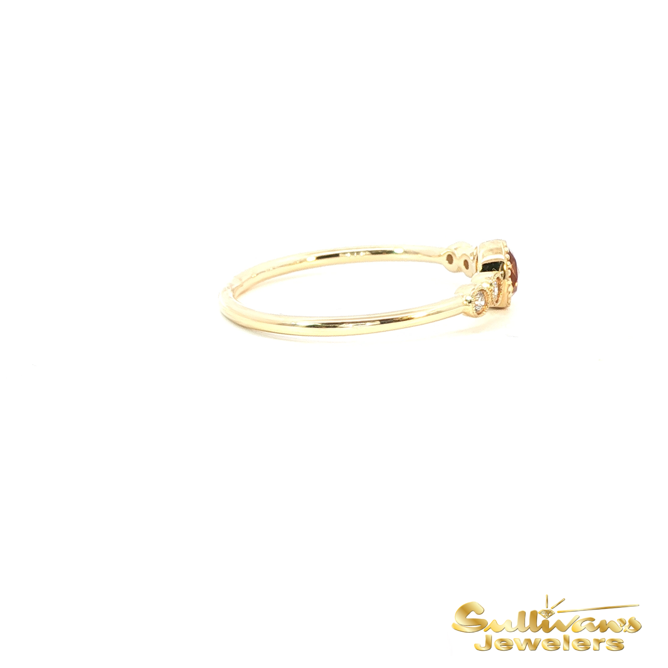 14K Yellow Gold Citrine and Diamond Ring