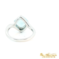 Load image into Gallery viewer, 18K White Gold Bypass Aquamarine Ring
