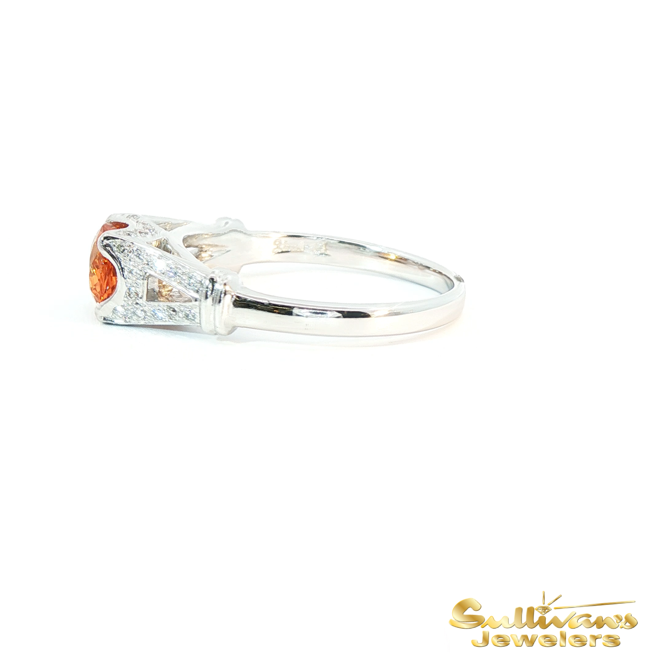 18K White Gold Spessartite Garnet Ring