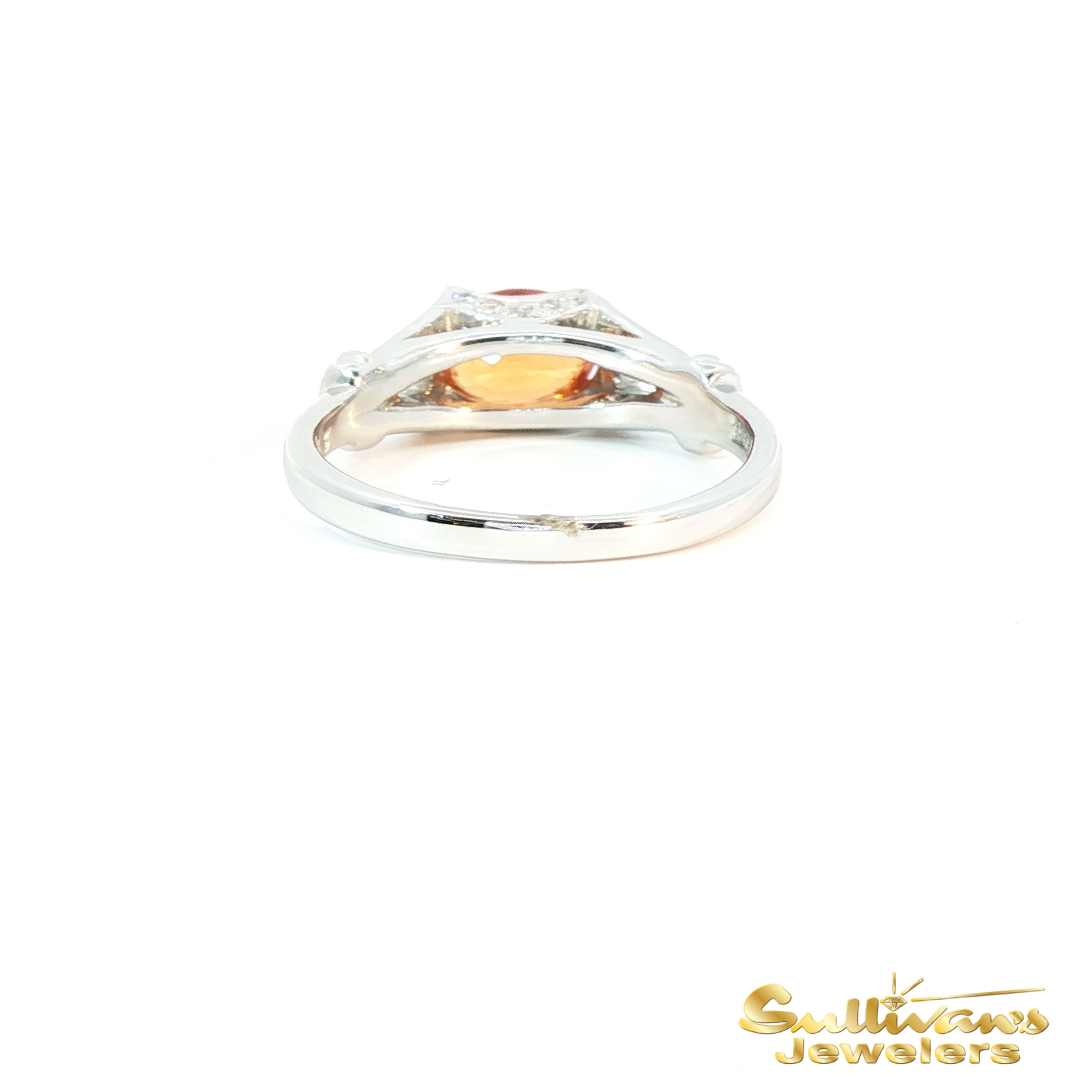 18K White Gold Spessartite Garnet Ring