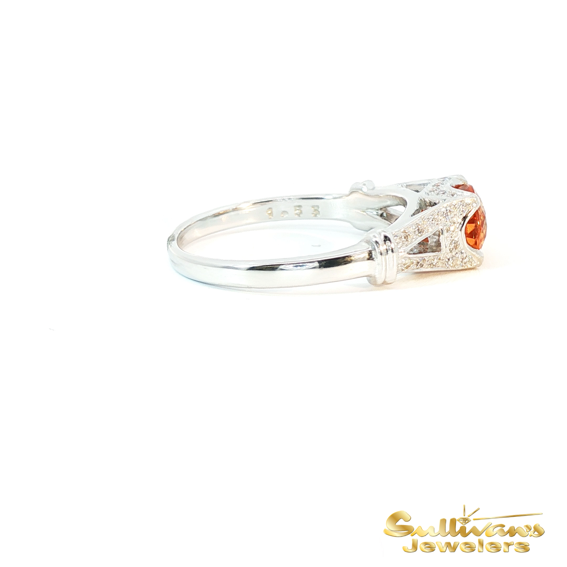 18K White Gold Spessartite Garnet Ring