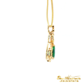 Load image into Gallery viewer, 18K Yellow Gold Pear-Shaped Emerald Pendant
