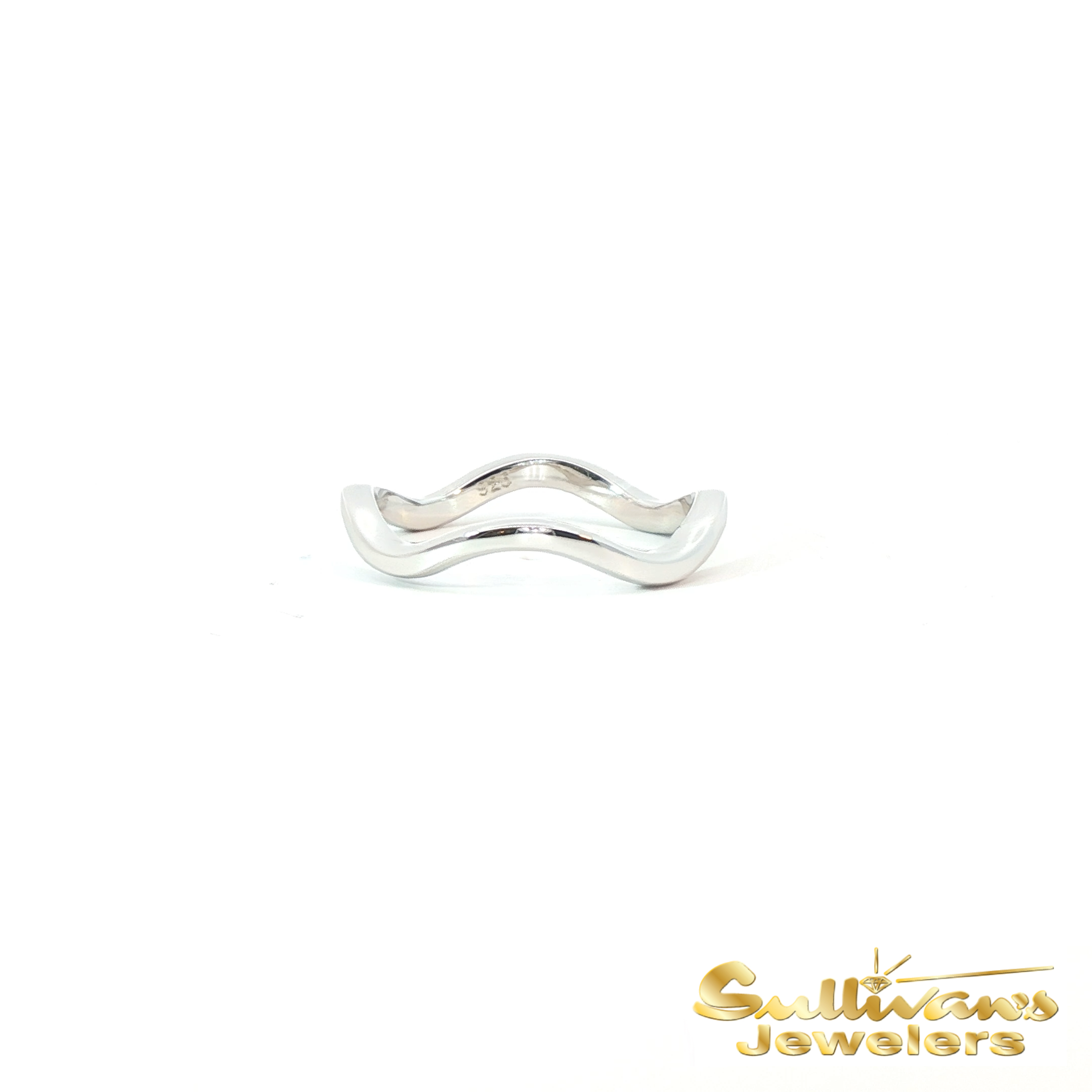 Sterling Silver Wavy Band Ring Swimming Up Stream Autism Awareness Collection