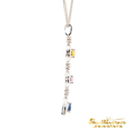 Load image into Gallery viewer, 14K White Gold Multi-Colored Sapphire Halo Pendant
