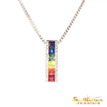 Load image into Gallery viewer, Sterling Silver Sapphire Rainbow Line Pendant
