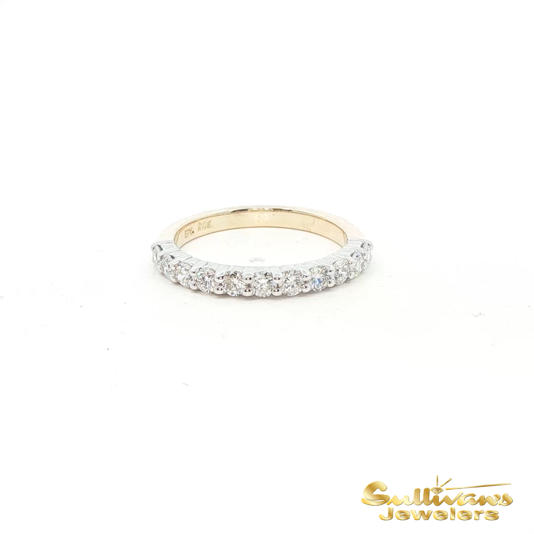 14K Two-Tone Natural Diamond Band