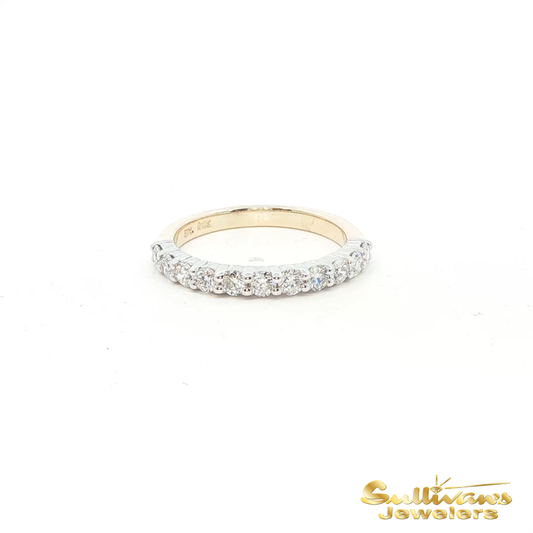 14K Two-Tone Natural Diamond Band