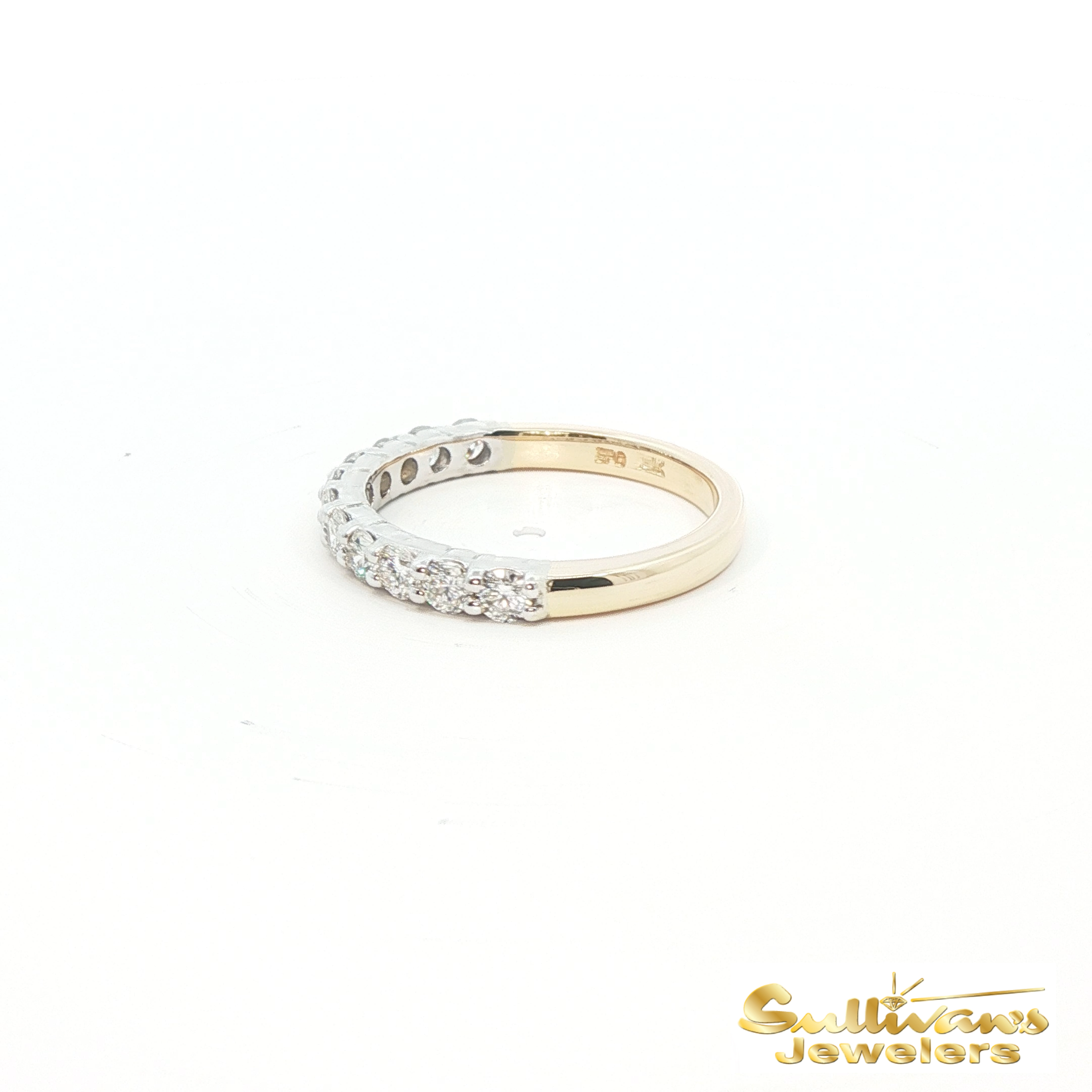 14K Two-Tone Natural Diamond Band