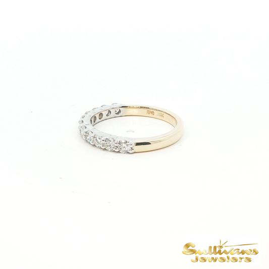 14K Two-Tone Natural Diamond Band