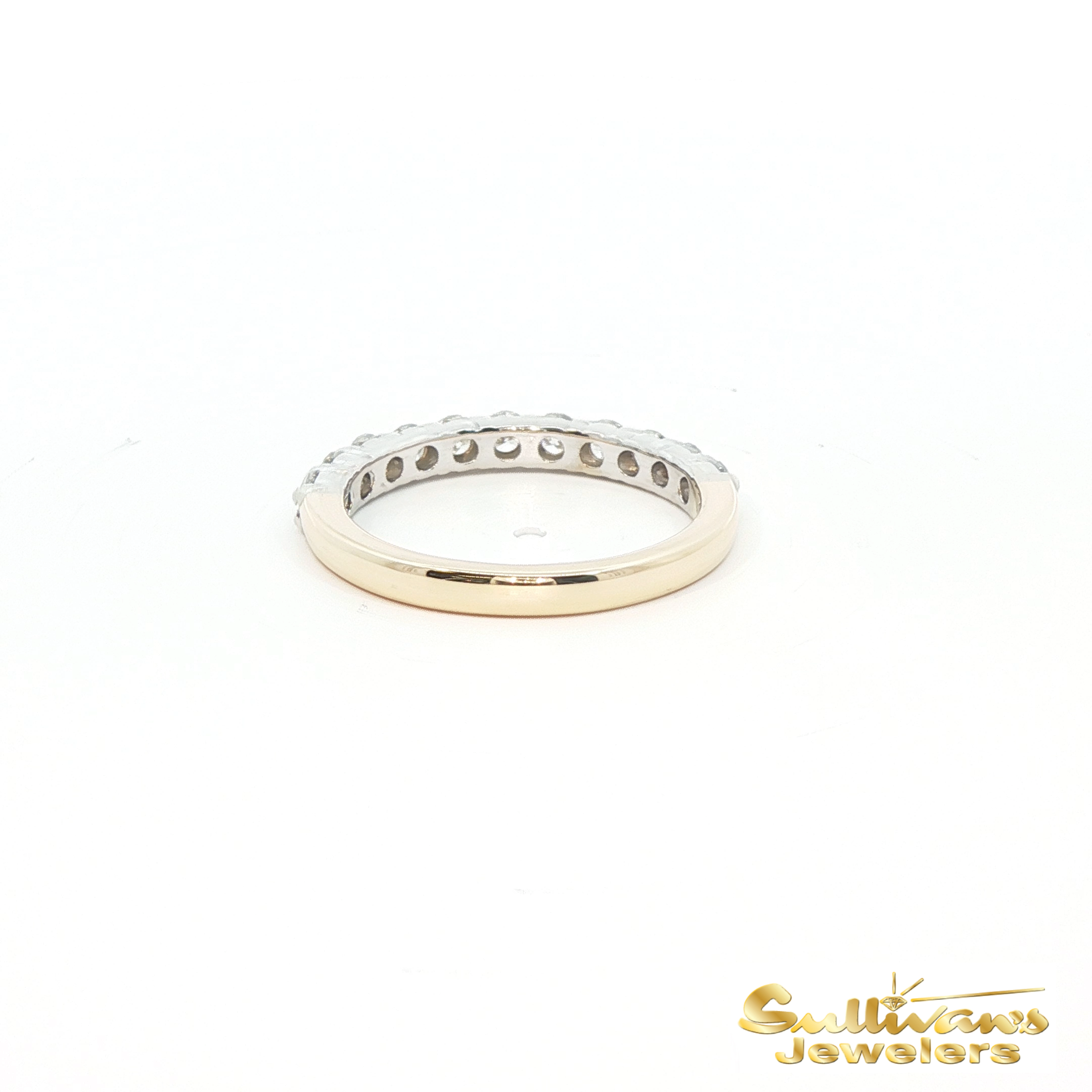 14K Two-Tone Natural Diamond Band